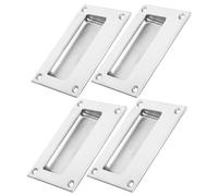 LABRIMP 4pcs Inch X 3-1/4 Inch Stainless Steel Recessed Flush Pull Handle for Sliding Barn and Pocket Doors, Rectangular Hidden Door Pull with Comfortable Control for Residential