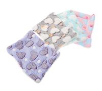 LABRIMP 4pcs Pet Winter Warm Pad Set for Small Animals with Coral Fleece and Sherpa Fleece Material, Soft Cushion for Squirrels and Bunnies to Rest and Play Indoors the Floor