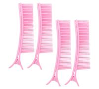 LABRIMP 4pcs Pink Hair Parting Clips for Hair Sectioning with Strong Grip and Sturdy Plastic Design for Hairdressing and Makeup Setting Salon Accessories