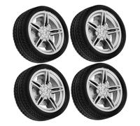 LABRIMP 4pcs Rubber Car Model Wheels for DIY Crafts Science Project Wheels for Assembled Cars and Educational Play