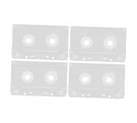 LABRIMP 4pcs Vintage Cassette Tape Storage Case Window Blank Cassette Tape Holder Box for Music Collection
