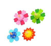 LABRIMP 4pcs Wooden Gyro Lightweight Rotating Plaything for Natural Wood Material Stress Relief and Skill Development for Boys