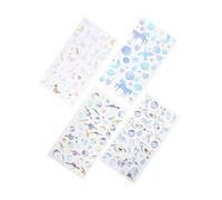 LABRIMP 4sheets Crystal Epoxy Sticker Scrapbook Decals Diy Decorative Stickers Scrapbook Accessories for Aesthetic Use