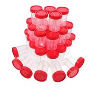 LABRIMP 50 Pcs Plastic Stool Sample Cups with Leak-resistant Spiral Lids Non-toxic Lab Sample Containers for Pathology and Cytology Secure Sealed Specimen Storage Tubes for Random Color