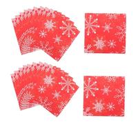 LABRIMP 50pcs Red Snowflake Christmas Paper Napkins Disposable Holiday Beverage Napkins for Xmas Party Dinner Strong Absorbent Luncheon Tissue for Festive Table Decor