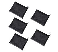 LABRIMP 5Pcs Black Mesh Makeup Bag Set Portable Cosmetic Storage Pouch Small Travel Toiletry Organizer for Women