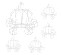 LABRIMP 5pcs Candy Box Trinket Boxes Candy Container with Lids Wedding Items Mini Carriage Iron White