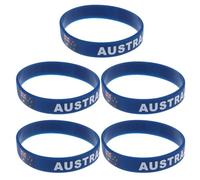 LABRIMP 5pcs Country Flag Printed Silicone Wristbands Comfortable Sports Bracelets for Competitive Race and Sports Playground Symbolic Wristbands