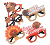 LABRIMP 5pcs Felt Thanksgiving Eyeglasses Party Favors Lightweight Photo Props for Adults and Fun Turkey Design Accessories for Family Gatherings and Costume Celebrations