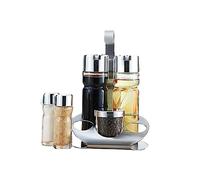 LABRIMP 5pcs Glass Spice Storage Jars Set with Magnetic Backing Twist Top Lids Clear Spice Bottles for Kitchen Organization and Easy Seasoning Dispensing