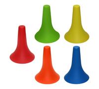 LABRIMP 5pcs Horns Shaped Football Marker Cones Pe Plastic Sports Accessory for Setting up Training Courses and On-site Boundaries, Not Easy to Fade, Increase Player Velocity Random Color
