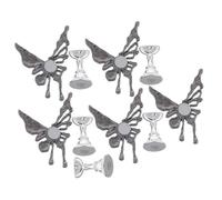 LABRIMP 5pcs Magnetic Nail Display Stand Set Butterfly Shape Alloy Nail Holder for Practice and Salon Use with High-strength Magnet Base Manicure Tool Organizer