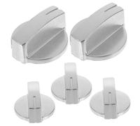 LABRIMP 5pcs Stainless Steel Gas Cooker Stove Control Knobs Replacement Set 45° Turn for Dual Burner Gas Hob Kitchen Accessories