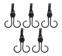 LABRIMP 5pcs Stroller Hooks for Hanging Diaper Bags and Purses, Versatile Use Easy Installation, Made of Sturdy Black Abs Plastic, for Outdoor and Indoor Motorcycles or Shopping Carts