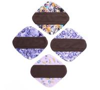LABRIMP 5pcs Ultra-Soft Bamboo Period Pads with Charcoal Fiber, Thin Layer Reusable Sanitary Pad for Women, Washable Menstrual Bamboo Sanitary Light for Feminine Care Random