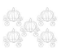 LABRIMP 5pcs White Iron Pumpkin Cart Candy Box, Convenient Wedding Sweets Holder Easy Open and Close Feature, Decorative Cute Carriage Candy Wrapping Box for Party Favors