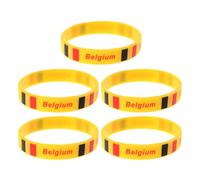 LABRIMP 5pcs Yellow Silicone Wristbands with Australian Flag Print, Comfortable One Size Fits Most, for Sports Playground and Competitive Race Events