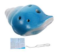 LABRIMP 6-hole Ceramic Ocarina Cartoon Conch Shape Blue Color Random Accessories for Boys and Girls and Beginners Musical Instrument for Practice