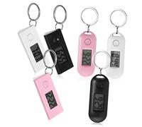 LABRIMP 6 Pcs Digital Keychain Pocket Watches Carabiner, Portable Small Electronic Watches in Black White and Pink, Suitable for Students Nurses and Everyday Use