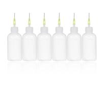 LABRIMP 6 Pcs Glue Application Bottle with Needle Tip, Plastic, 50ml, Easy to Clean, for DIY Projects and Ink