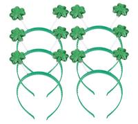LABRIMP 6 Pcs Green Shamrock Clover Headband Hair Accessories for St Patrick's Day Theme Party Plastic Material Festive Costume Accessories
