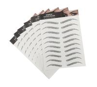 LABRIMP 6 Sheets 3d Hair-like Eyebrow Tattoos Transfer Stickers Black Temporary Eyebrow Stickers with No Wounds to Skin Waterproof for Makeup Lovers