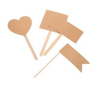 LABRIMP 60pcs Kraft Paper Cake Picks Blank Birthday Cupcake Toppers Heart Shaped Square Food Labels for Wedding Party Decorations DIY Message Tags for Appetizers and Desserts