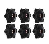 LABRIMP 6pcs Adjustable Plastic Knurled Knob Handles with Plum Blossom Threaded Clamping Screws Secure Grip Hexagon Star-Shaped Replacement Parts for Versatile Bolt and Easy Screwdriver