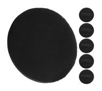 LABRIMP 6pcs Black Ultra-thin Synthetic Leather Makeup Pads with Soft Crystal Velvet, 54x4mm round Powder Applicators for Foundation and Loose Powder Application, Suitable for Women’s Face