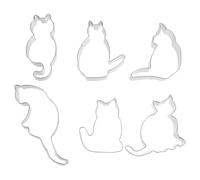 LABRIMP 6pcs Cat Shape Cookie Cutters Baking Tools Stainless Steel DIY Baking Mold with Smooth Surface Comfortable to Use for Pastries and Handmade Clay