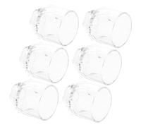LABRIMP 6pcs Hexagon Spirit Glasses Thickened Base Stemless Whiskey Brandy Drinkware for Home Bar Party Juice Cocktail Tumblers
