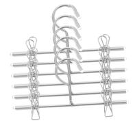 LABRIMP 6Pcs Miniature Doll Clothing Hangers Silver Metal Miniature Garment Hangers for Doll Clothes Storage Organizer Accessories
