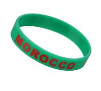 LABRIMP 6pcs Morocco Country Flag Silicone Wristbands Comfort Fit for Football Matches International Events