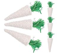 LABRIMP 6pcs Straw Eggplant Chew for Hamster and Small Furry Animals White