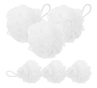 LABRIMP 6pcs Wear-Resistant Bath Sponges Shower Puff Cotton Rope, Gentle on Skin Body Scrubber for Daily Use, Simple Design Portable Bath Loofahs for Household Shower