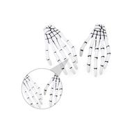 LABRIMP 8 Pcs Ghost Claw Hair Card Women Skull Halloween Hair Clips Shape Bone Fingers Banner Bobby Hands White Plastic