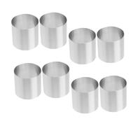 LABRIMP 8 Pcs Round Stainless Steel Cake Rings for Mini Mousse Cakes Nonstick Baking Moulds for Desserts Pastry Puddings Empanada DIY Kitchen Bakeware Tools