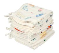LABRIMP 8pcs Cotton Towels Lightweight and Easy to Dry Face Washcloths with Assorted Designs, Soft and Absorbent Towels for Bathing and Feeding Care