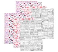 LABRIMP 8pcs Heart Wrapping Paper Sheets Valentine’s Day Wrapping Paper Heart Pattern Advanced Printing Craft Projects