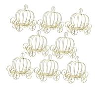 LABRIMP 8pcs Metal Pumpkin Carriage Candy Boxes Party Favor Containers Halloween Wedding Decor Cute Candy Holder Storage for Cookies Gifts