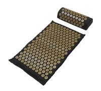 LABRIMP Acupressure Massage Mat and Pillow Set Safe and Washable Non- Exercise Mat with Bag 2pcs Black Cotton Cloth and Abs Material for Home Relaxation and Back Massage