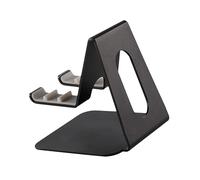 LABRIMP Adjustable Aluminium Alloy Phone Holder with Slip Base Three Angle Desktop Stand for Smartphones and Tablets Durable Supporter for Office and Home Use Black