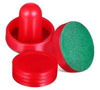 LABRIMP Air Hockey Replacement Accessories Set - 2 Red 60mm Pushers, 4 Red 51mm Pucks, and 2 Felt Pads - Compatible with Air Hockey Game Tables for Leisure Sports and Arcade Play