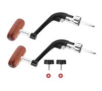 LABRIMP anti-rust reel handle, fishing reel replacement parts, handle for reel, black, wood, ABS, iron, 1 set, comfortable, handy, for rocker arm