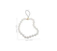 LABRIMP Beaded Phone Strap with Faux Shell Charm Resin Keychain Dual-use Phone Case Accessory for Women Daily Party Date Wear