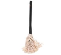 LABRIMP Black Wooden Handle BBQ Oil Brush with Replaceable Cotton Head, Fine Workmanship Barbecue Basting Mop for Grill Tools, for Housewife and Cooks