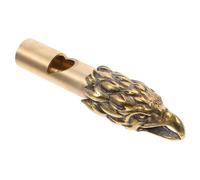 LABRIMP Brass Animal Whistle Keychain Pendant for Emergency and Training, Golden Metal Sports Accessory That Can Be Worn around Neck, Sturdy Outdoor Survival Whistle for People of Age