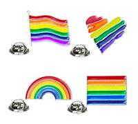 LABRIMP Brooch Not Easy to Rust and Fade Fashion Pattern Designed 8pcs Heart Shaped Alloy Rainbow Flag Lapel Pin Badge for Lesbian and Gay Party Supplies