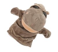 LABRIMP Brown Animal Hand Puppet with Working Mouth Plush Interactive for Storytelling Role Play Educational Games Birthday Parties and Family Bonding