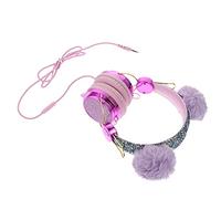 LABRIMP Cartoon Headset with Volume Control Practical Portable Headphones for Durable Gaming Earphones for Computer Mobile Use Comfortable Stylish Design with Fun Pom Poms